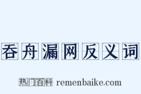 吞舟漏网反义词是什么意思的图片